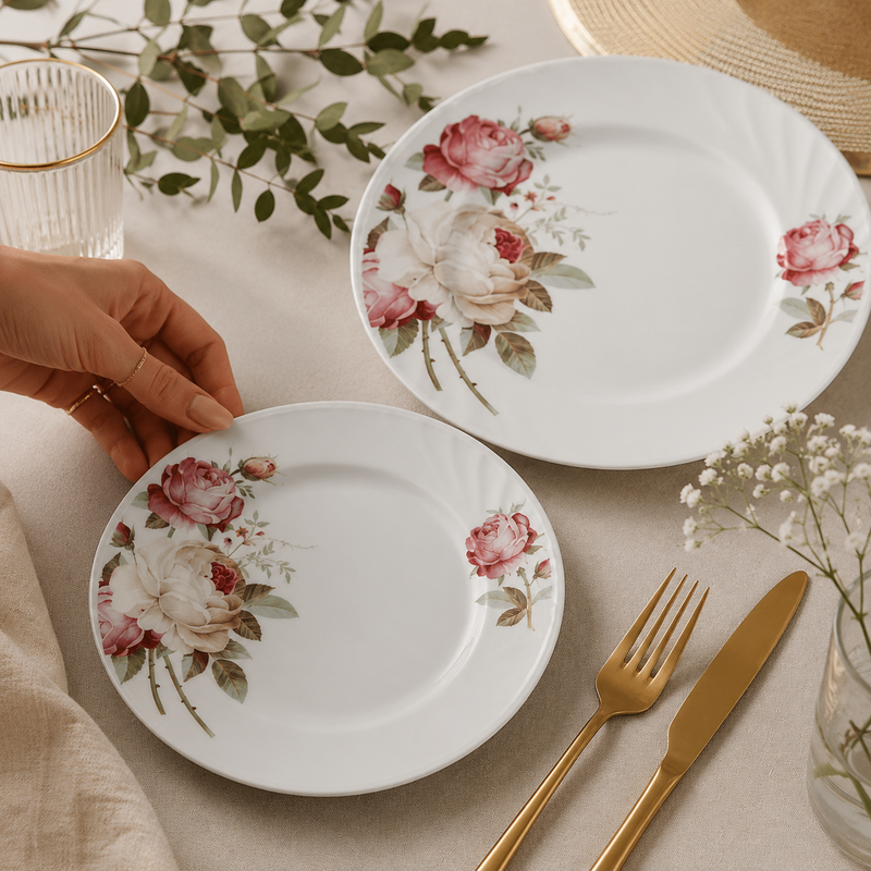 Aparelho de Jantar Opaline Floral 20 Peças com Xícaras de Chá | Casa Maluv