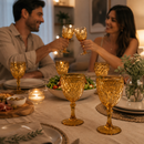 Kit 6 Taças Diamond de Vidro, elegância para Mesa Posta | Casa Maluv