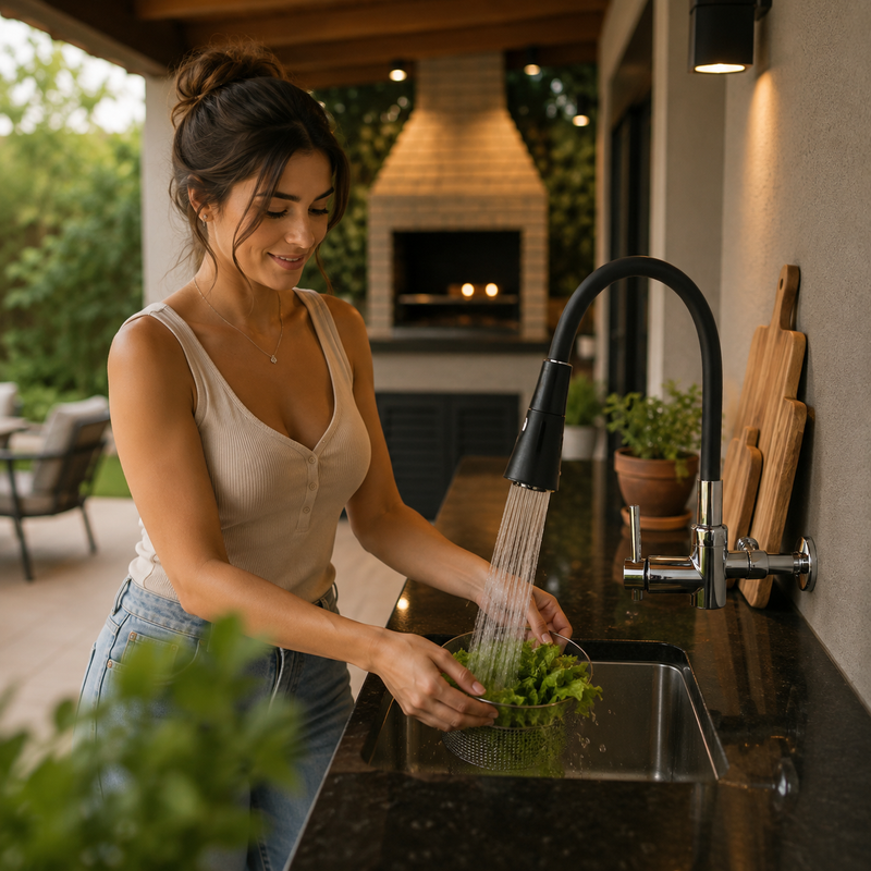 Torneira Gourmet Flexível 360° para Cozinha Preto Premium | Casa Maluv