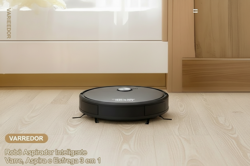 Robô Varredora/Aspirador De Pó Automática 3 Em 1 Limpeza Doméstica Robótico Inteligente E Silencioso