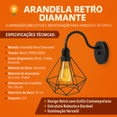 Luminária de Parede Arandela Retro Diamante Aramado Moderno Casa Varanda Area Gourmet