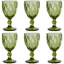 Kit 6 Taças Diamond de Vidro 340ml, elegância para Mesa Posta e Bebidas | Casa Maluv