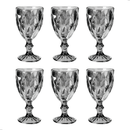 Kit 6 Taças Diamond de Vidro 340ml, elegância para Mesa Posta e Bebidas | Casa Maluv