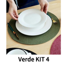 Kit Jogo Americano Redondo Impermeável 38cm | Mesa Posta Elegante Casa Maluv