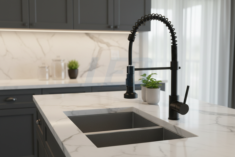 Torneira Gourmet Monocomando Preta com Spray Extensor 360° | Casa Maluv
