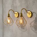 Luminária de Parede Arandela Retro Diamante Aramado Moderno Casa Varanda Area Gourmet