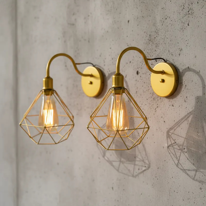 Luminária de Parede Arandela Retro Diamante Aramado Moderno Casa Varanda Area Gourmet
