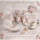 Aparelho De Jantar C/ Xicaras Chá Estampado Opaline 20 Peças