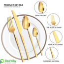 Kit Talheres 24 Peças Luxo | Garfos, Facas e Colheres em Aço Inoxidável Dourado
