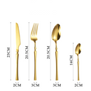 Kit Talheres 24 Peças Luxo | Garfos, Facas e Colheres em Aço Inoxidável Dourado