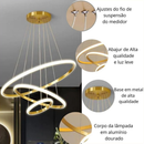 Lustre pra sala de jantar Lustre De Teto Nórdico De Luxo Lustre Para Sala De Jantar e Estar