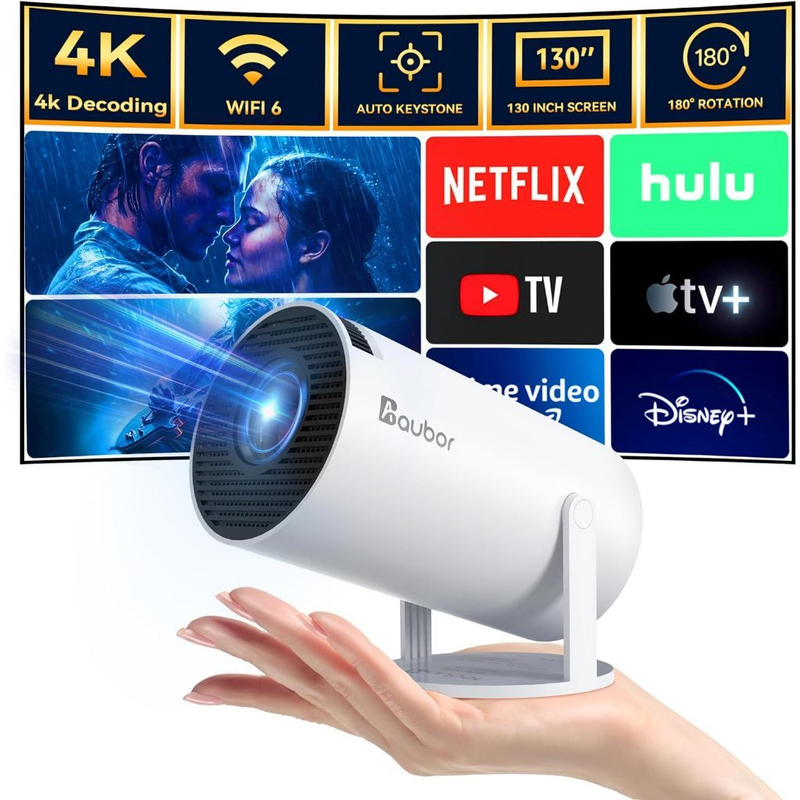 Projetor HY300 Original Portátil Smart Android 11 4K Ultra HD HDMI Wifi Bluetooth Alto Falante Embutido