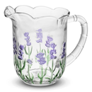 Jogo de Taças e Jarra de Cristal Lavanda Hand Painting 7 peças - Lyor