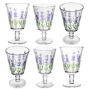 Jogo de Taças e Jarra de Cristal Lavanda Hand Painting 7 peças - Lyor