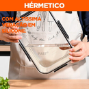 Kit 6 Potes Pote Hermético Organizador de Geladeira Tampa Alta Vedação em Silicone Organiza Marmita e Armário