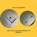 Espelho Orgânico 120x50cm c/ LED Pilhas Quente – Form, 2 Suportes Vertical/Horizontal, Decorativo e Moderno