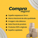 Espelho Orgânico 120x50cm c/ LED Pilhas Quente – Form, 2 Suportes Vertical/Horizontal, Decorativo e Moderno