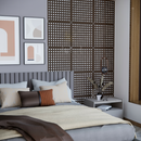 Placas Vazadas Decorativas Cobogó Painel Cama Cabeceira MDF Kit 6, 12 e 18 - Ambiente Único Elegante QUADRADINHO