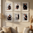 Kit 6 Quadros Porta Retrato Parede Decorativo Com Paspatur Foto 15x21 Medida 24x32